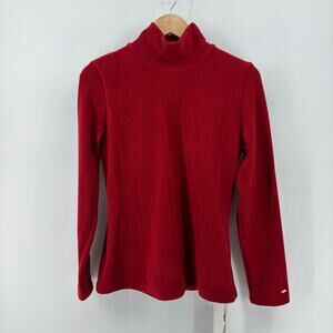 OGL Brushed Mockneck Long Sleeve Brami Top Wine Red Size LARGE NWT